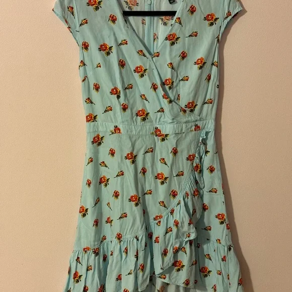 J. Crew Light Blue Floral Flutter Sleeve Sundress - Picture 3 of 5
